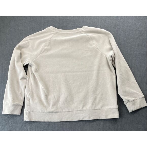 Andrew Marc Pullover Sweatshirt Mens M Beige Textured Casual Minimal Soft - Picture 7 of 8